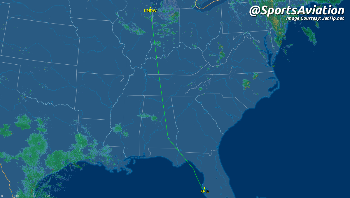 ⚾️ Tampa Bay Rays (@RaysBaseball) #RaysUp 🆚 3-1 @ Chicago White Sox #WhiteSox #TBvsCWS ✈️ N666DN | DAL8888 | B752 🛫 MDW - 7:04 pm CT 🛬 PIE - 10:07 pm ET 📡 Tracking: jettip.net/airport/kpie/1…