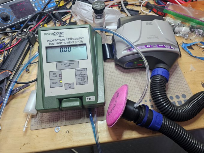 Testing PAPR air supplies today. So far, cheap Chinese ones seem like a bust, they leak too much😒 3M