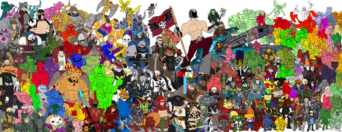 RealSvyart's tweet image. Big Group picture wip update!

So here it is 178 characters drawn! the lineart its completed, all its needed now the coloring of the characters and background! 

Also if you're interested in supporting me my ko-fi is below haha :) feel free! 
HD VER : ko-fi.com/i/IO4O8KVTOX