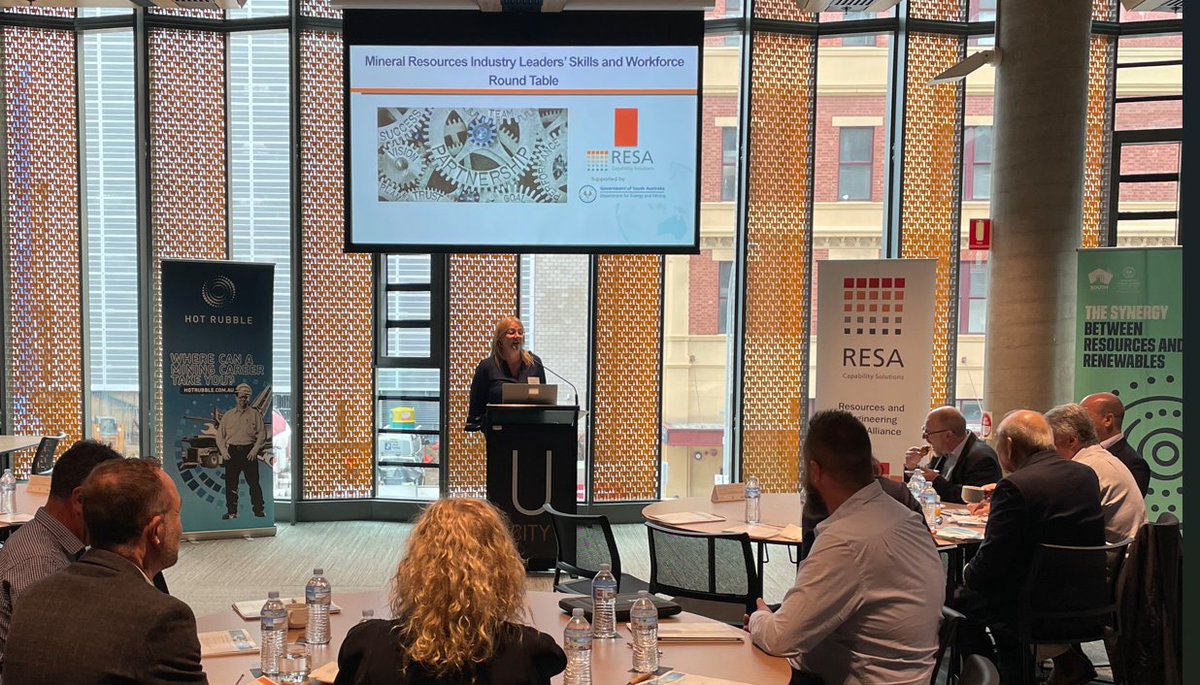 RESA_Australia's tweet photo. We were delighted to welcome SA's Mineral Resources Industry Leaders to our Skills and Workforce Round Table on Friday.  This is a first step in shaping up our work plan for FY23-24! https://t.co/aMWra8oJSb