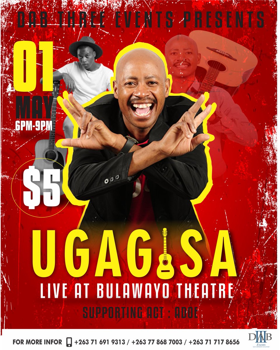 dabthree_events's tweet photo. It's a new month and we celebrate it in style come through to Bulawayo theatre and have a blast with @uGagisaMusic.
@khulumanifm95 @SkyzMetroFM @ChronicleZim @MgciniNyoni @Bhila_official https://t.co/vBOfo1G3gv