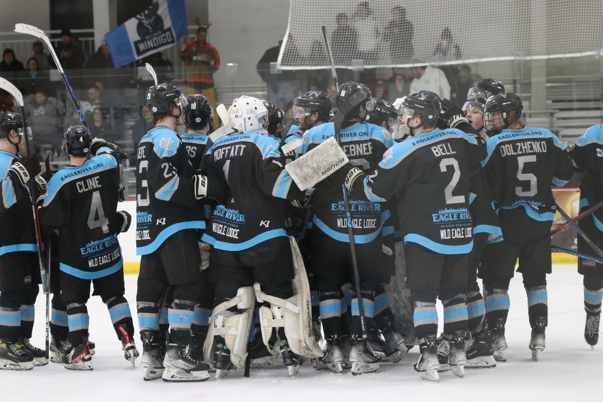 WiscWindigo's tweet photo. ROUND 2 HERE WE COME!  The place to be on May 5 &amp; 6 is the Dome in Eagle River for exciting @nahlhockey action. The Windigo take on the @mnwilderness in the division finals.  Until then, enjoy a few pics of the 1st round clincher on 4/28.  Get  tics at https://t.co/xOPYTnFRHZ. https://t.co/p8UjfWaLzh