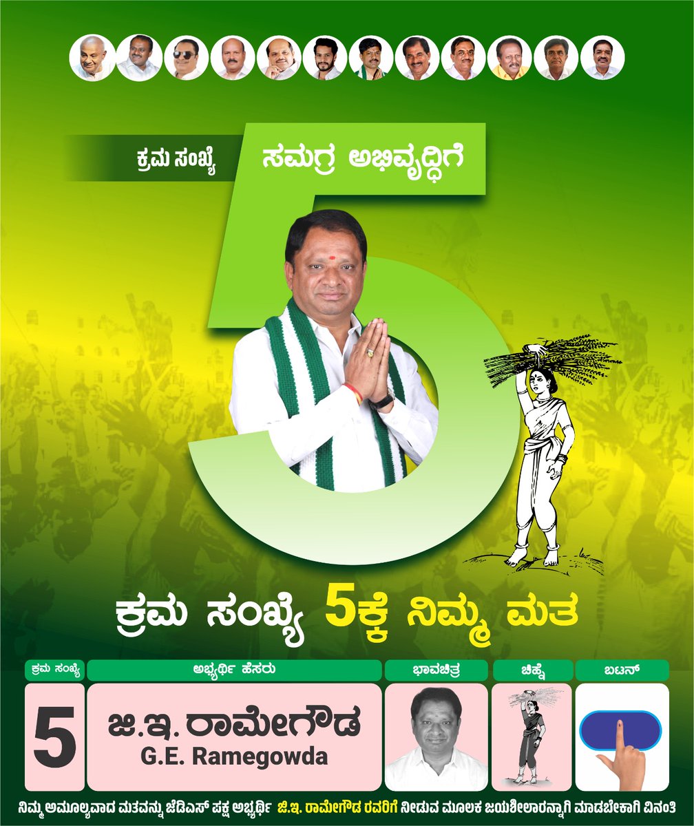 5 ವರ್ಷ ಮಾಲೂರಿನ ಸಮಗ್ರ ಅಭಿವೃದ್ಧಿಗೆ ಕ್ರಮ ಸಂಖ್ಯೆ 5ಕ್ಕೆ ನಿಮ್ಮ ಮತ 🙏🏽🇳🇬