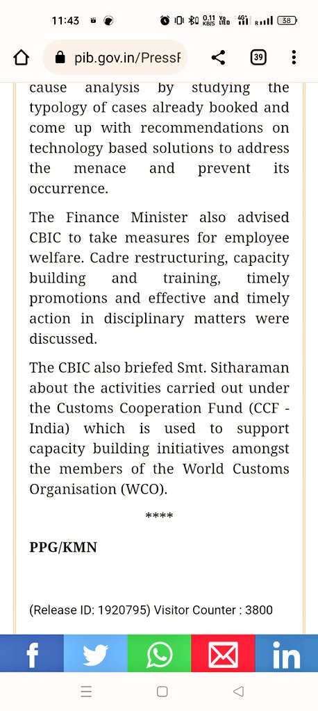 AICESTMOA_CBIC's tweet photo. Hon'ble authority @cbic_india @FinMinIndia ,

The Press Release of the review meeting chaired by the Hon'ble Ma'am FM clearly mentions that Ma'am FM wants your good self to focus on employee welfare and timely promotions.

So, kindly expedite the clarification on #SrJrClause https://t.co/oy04rrZH6D