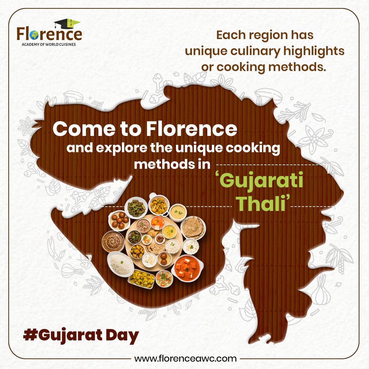 Let’s celebrate this Gujarat Day by uniting people with joy, love, and happiness. Happy Gujarat Day!

#florenceacademy #florence #happygujaratday #gujju #gujaratday #prideofindia #jewelofwest #gujaratfood #gujaratcuidine #cuisine #thali #gujaratstate #gujarat #academy #courses