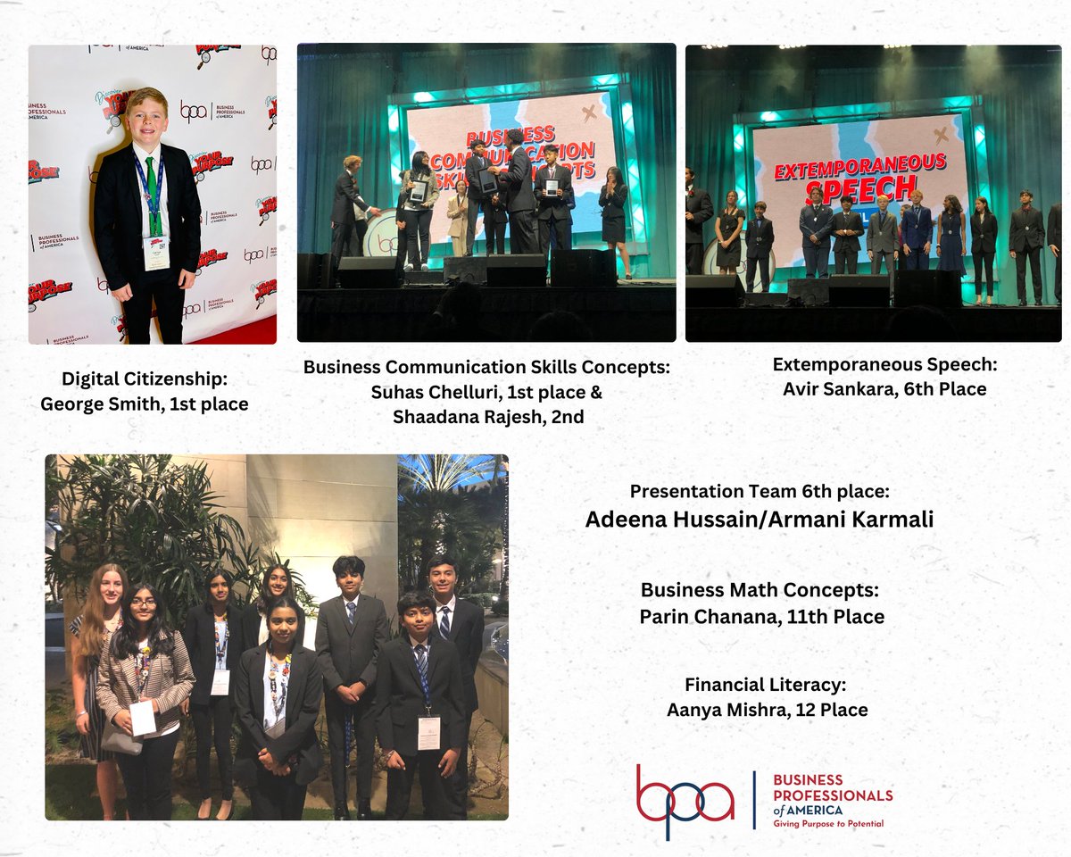 Carroll ISD BPA (@dragonsbpa) on Twitter photo Oustanding results at the BPA National Conference for Carroll Middle School #BPANLC2023 <a href="/Carroll_Middle/">Carroll Middle</a> @dragonscte @carrollisd Oustanding results at the BPA National Conference for Carroll Middle School #BPANLC2023 <a href="/Carroll_Middle/">Carroll Middle</a> @dragonscte @carrollisd