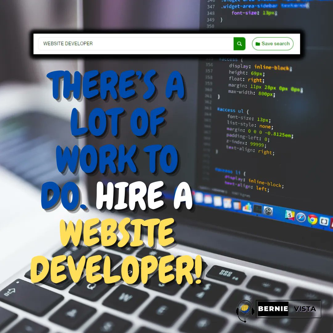 Need a website developer? ☺️
 
Let me know if you'd like to chat about how we can work together.🤝 

#BernieVista #EfficientAssistance.DetailedOutcome #VistaWebDev #websitedevelopment #webdeveloper #websitedesigner