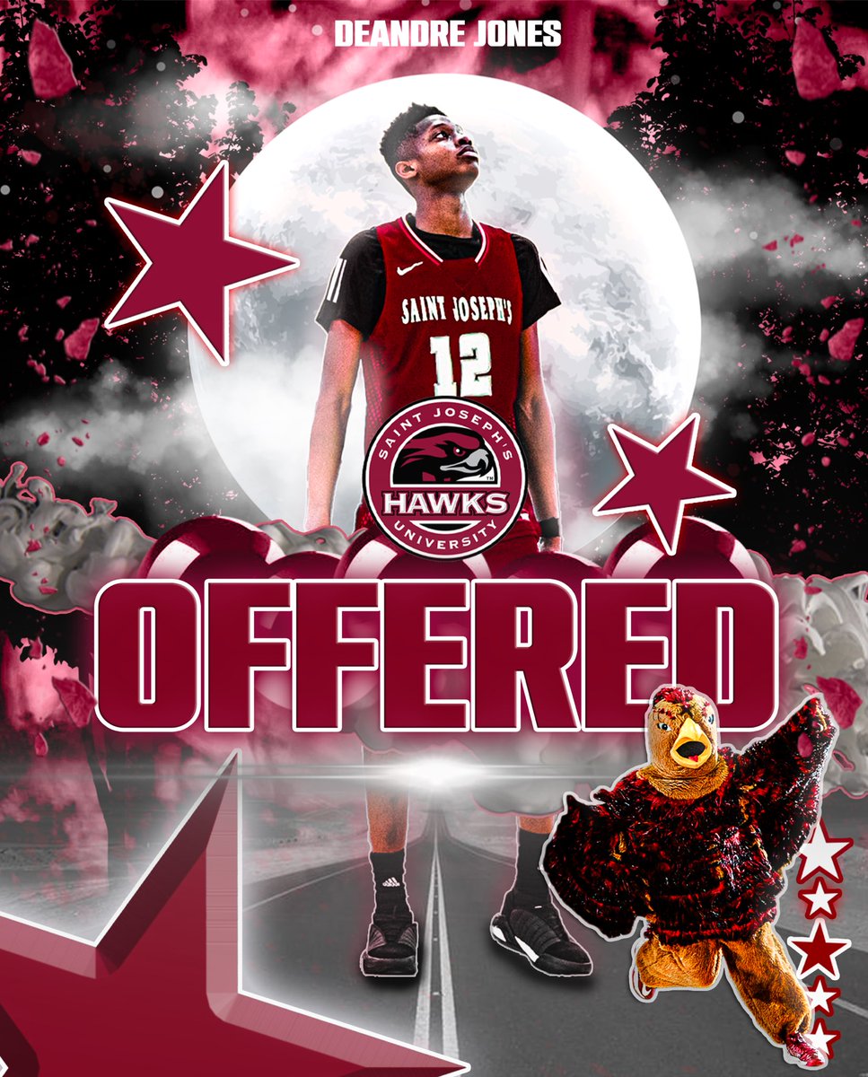 Extremely blessed to say that  I have received my 5th division one offer from ST Joes 🔴⚫️