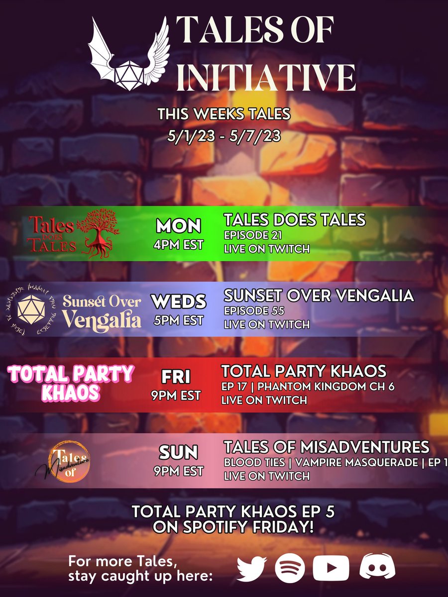 What Actual Play Tales are being told this week?    

Look below to find out!

 #DnDMovie📷📷 #DnD #ttrpgcommunity #ttrpg #TTRPGs #fantasy #tdt #tales #talesofinitiative #live #action #storytelling #story