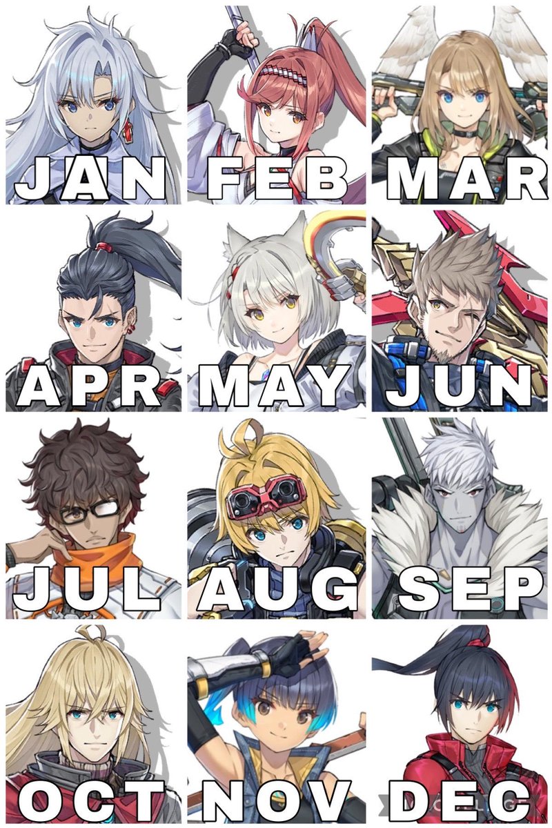 nxnero's tweet photo. Depending on your birth month it is who would be your Xenoblade 3 companion through Aionios. Who are you stuck with? https://t.co/IElzZszqnj
