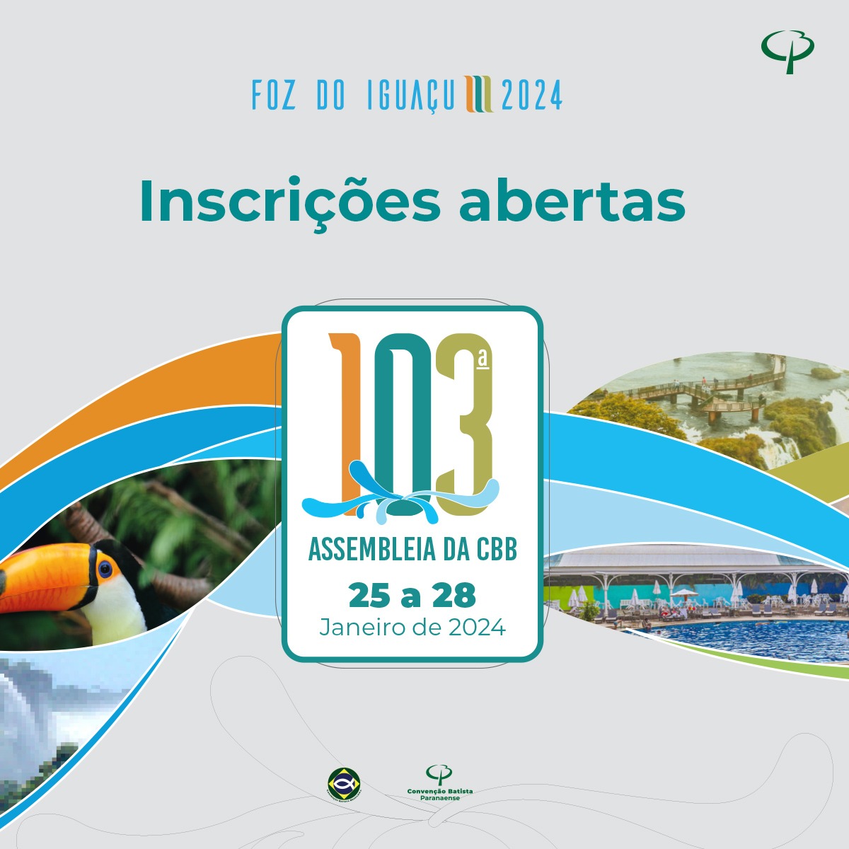 batistasdacbb's tweet photo. Estão abertas as inscrições para a 103ª Assembleia da CBB, que será realizada de 25 a 28 de janeiro de 2024, na cidade de Foz do Iguaçu.
Inscrições: https://t.co/s2vuPmh4U7
Hotsite: https://t.co/YKdNijZq0N
Esperamos vocês em Foz do Iguaçu!
#CBB #CBP #103Assembleia #CBB24 https://t.co/YVWqtHGYZ4