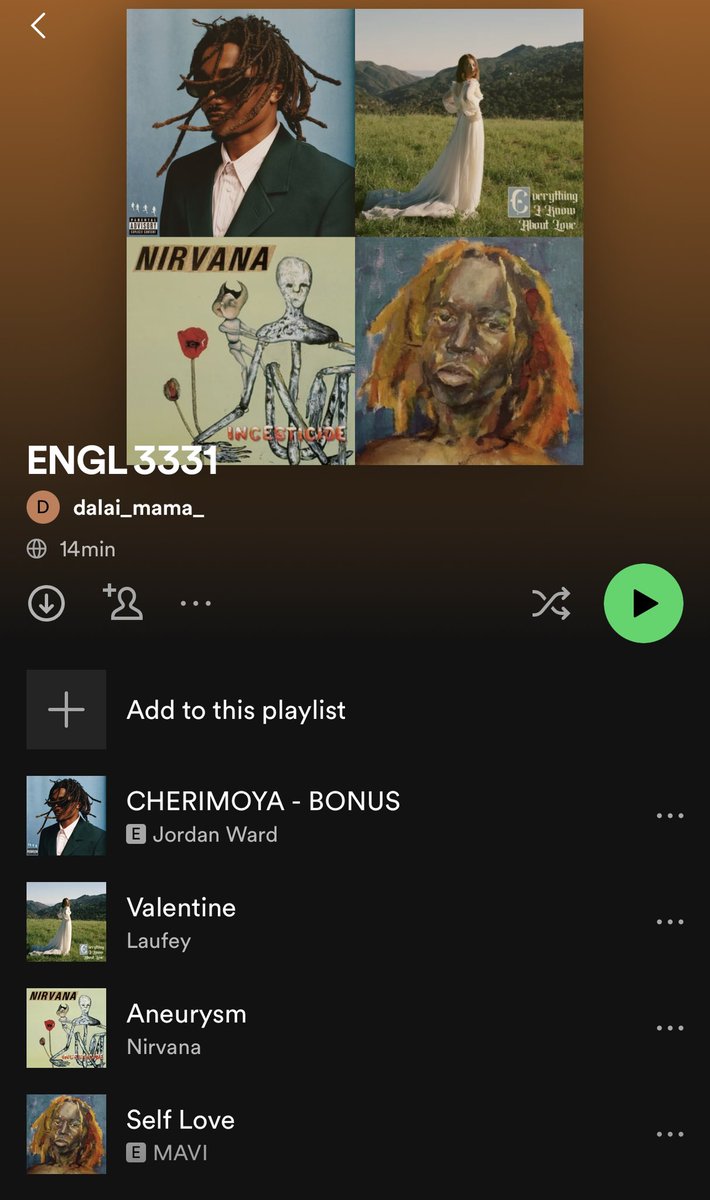 Dalai_Mama_'s tweet photo. Here’s my students’ music anthology so far. They had to find poetic elements in a contemporary song. So I’m compiling the songs they chose. This is a great assignment because you also get a new music playlist ✨ https://t.co/9YzfGutum8