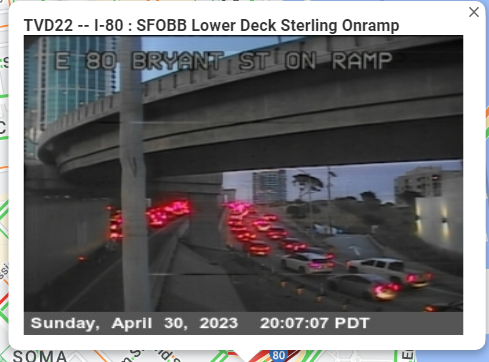 KCBSAMFMTraffic's tweet photo. On the lower deck of the #BayBridge, eastbound #Interstate80 just after the #1stSt. on-ramp, a 2 car crash is blocking lanes. All lanes are temporarily stopped while crews try to upright an overturned car. A #specialtrafficalert is in effect.
#KCBS Traffic
@KCBSRadio https://t.co/aGquqbSnBQ
