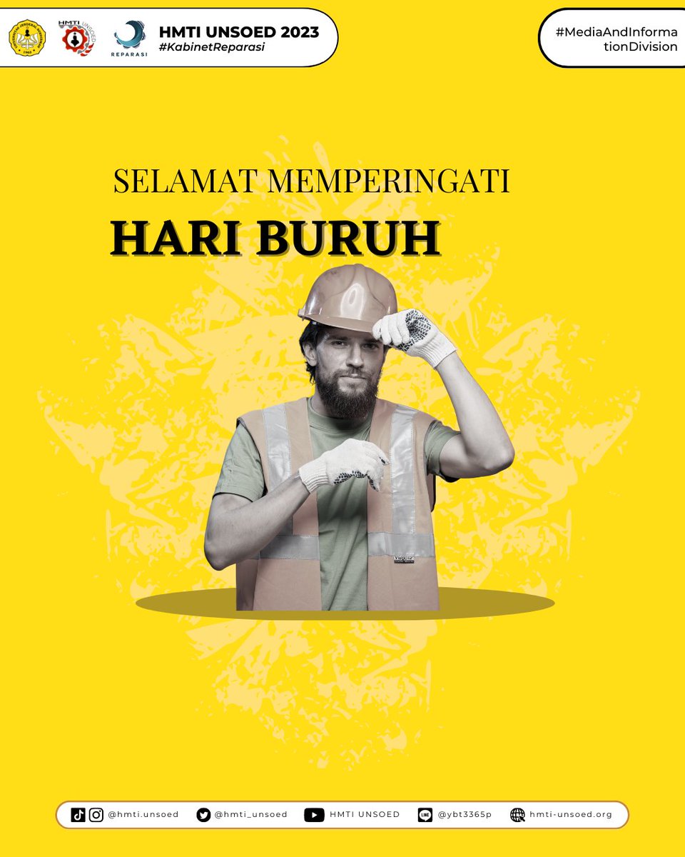 HMTI_Unsoed's tweet image. [HARI BURUH INTERNASIONAL]

Hari buruh menjadi sebuah simbol perjuangan pada kemerdekaan, demokrasi dan kesetaraan para pekerja. Selamat Hari Buruh 2023!

—————
HMTI UNSOED 2023
—————
#KabinetReparasi
#SalamUnity
#JayaJayaKorsa
#HMTIUnsoed2023