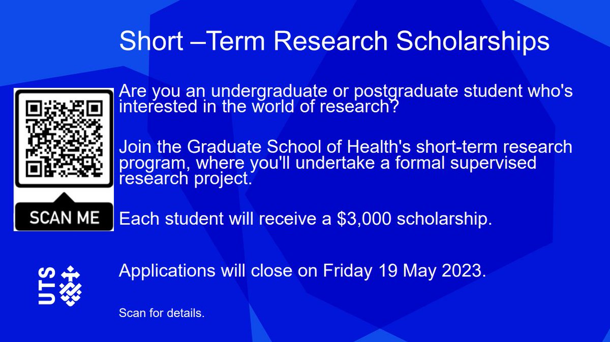 Physio UTS (@utsphysio) on Twitter photo Short-term research scholarships <a href="/UTS_GSH/">UTS Graduate School of Health</a> Please consider sharing with who might be interested <a href="/ArianneVerhagen/">Arianne Verhagen</a> <a href="/poonamehta/">poonam mehta</a> <a href="/PeterStubbsPT/">Peter Stubbs</a> <a href="/CamilaQuel/">Camila Quel</a> <a href="/bsaragiotto/">Bruno Saragiotto</a> <a href="/TonyNasserPT/">Anthony Nasser</a> <a href="/JoshuaWPate/">Joshua W. Pate, PhD</a> <a href="/UTSEngage/">UTS</a> <a href="/UTSalumni/">UTS Alumni</a> Short-term research scholarships <a href="/UTS_GSH/">UTS Graduate School of Health</a> Please consider sharing with who might be interested <a href="/ArianneVerhagen/">Arianne Verhagen</a> <a href="/poonamehta/">poonam mehta</a> <a href="/PeterStubbsPT/">Peter Stubbs</a> <a href="/CamilaQuel/">Camila Quel</a> <a href="/bsaragiotto/">Bruno Saragiotto</a> <a href="/TonyNasserPT/">Anthony Nasser</a> <a href="/JoshuaWPate/">Joshua W. Pate, PhD</a> <a href="/UTSEngage/">UTS</a> <a href="/UTSalumni/">UTS Alumni</a>