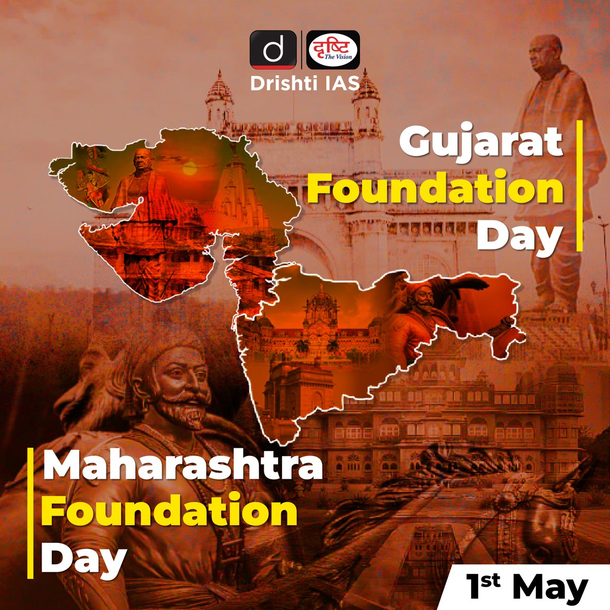 drishtiiaseng's tweet image. Celebrating the #SpiritOfUnity and Diversity on the #FoundationDay of #Gujarat and #Maharashtra - Two Vibrant #States, One Glorious #Nation.

#GujaratDay #MaharashtraDay #IncredibleIndia #StatehoodDay #Celebrations #UPSC #IAS #Marathi #Gujarati #DrishtiIAS #DrishtiIASEnglish