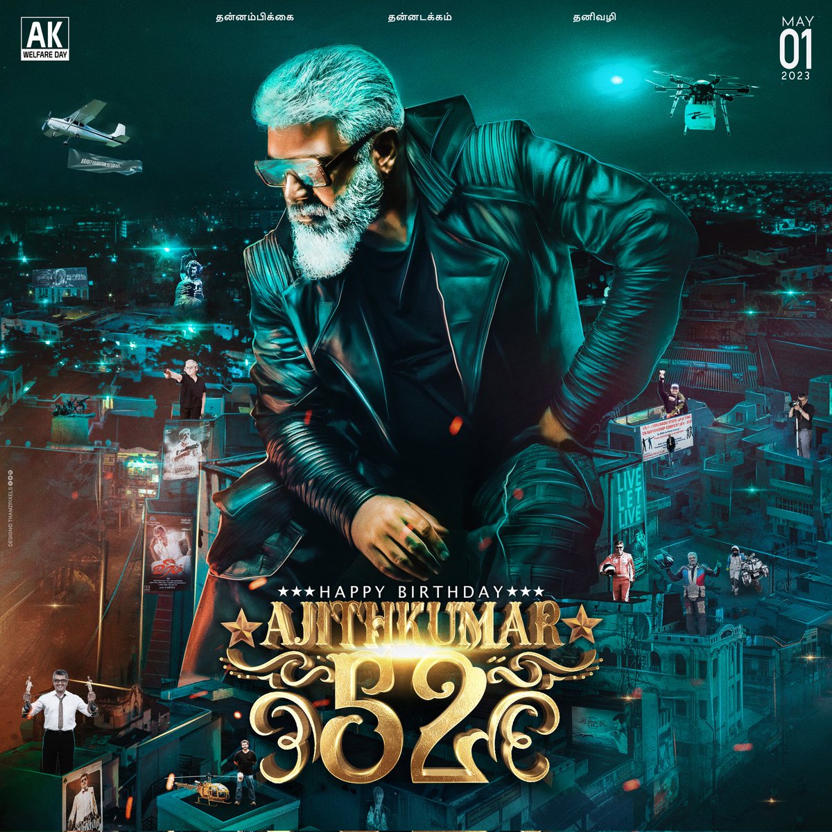 ThalaAjith_FC's tweet photo. We Are Celebrating KINGMAKER 👑👑 THALA #AjithKumar Sir 52nd Birthday .. 

Here's Another Special Design For This Year And This Looks Amazing.. 

Design : @thamspixelz

Great Effort By Thamspixel 💪👌😎

#HBDAjithKumar  #VidaaMuyarchi https://t.co/P5G2wAeFrX