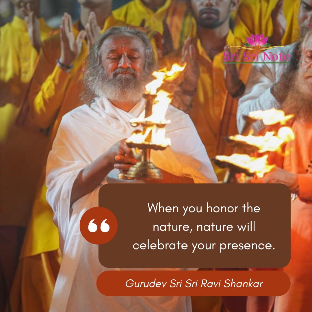 BreathWGrace's tweet photo. #SriSriNote: When you honor the nature, nature will celebrate your presence. - Gurudev @SriSri 

#Nature #celebration #divinelove https://t.co/93IXtBXAEk