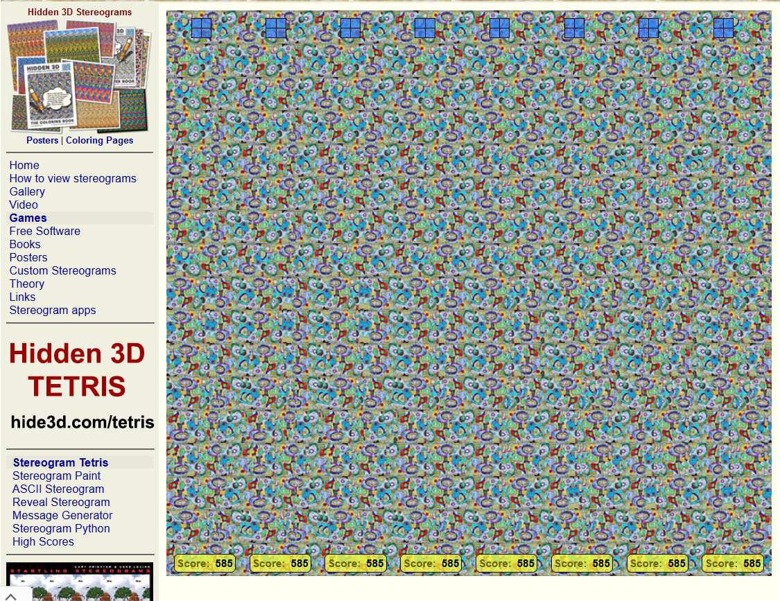3d_stereogram's tweet photo. I just launched a free Hidden 3D Stereogram Tetris game remake! 🎮 Game requires stereogram vision &amp; a keyboard. Play it at https://t.co/qUwXdNvgA2. 

Instructions &amp; tips here: https://t.co/Zsn7P5qcr8. Drop your highest level &amp; suggestions below! 💬 
#stereogram #tetris #magiceye https://t.co/JlmzWtroeV