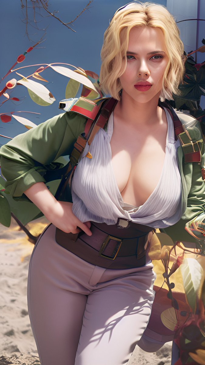 el_h0rny's tweet photo. Scarlett Johansson as the first ever female Hokage.
#Tsunade #NarutoShippuden #Naruto #NarutoAI #TsunadeAI https://t.co/UV0NtwO1hA