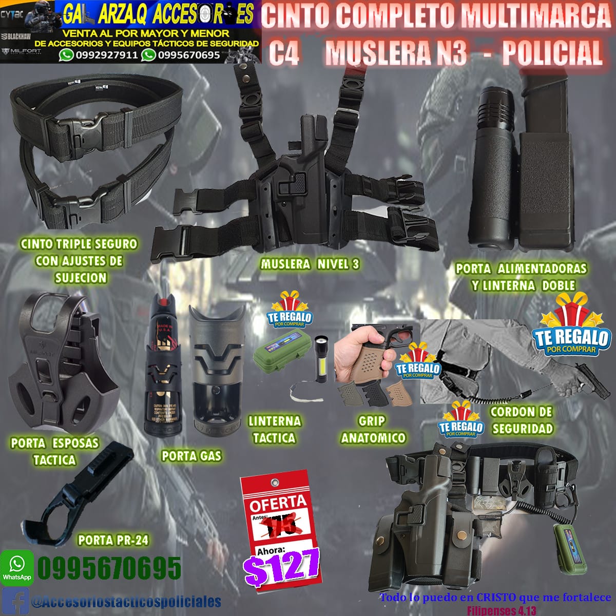 Creaciones Policiales - 👮👮‍♀️Cinto policial Marca Milfort con correa  regulable y accesorios de porta armas, porta linterna, porta tolete, porta  alimentadora, porta guantes y porta esposas en polímero #MILFOR #Ecuador  #Chimborazo #Riobamba #