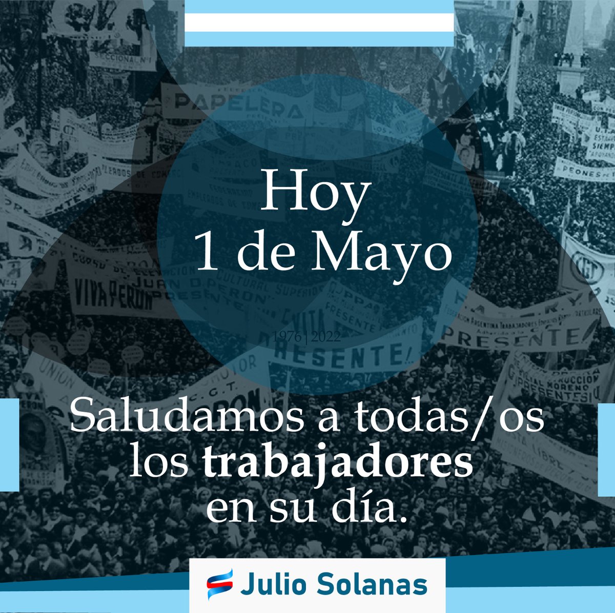 juliosolanas's tweet photo. Hoy celebramos a los hombres y mujeres que cada día con su esfuerzo hacen posible el desarrollo de nuestro país y de nuestra provincia, con la esperanza puesta en un futuro mejor para quienes esperan el trabajo que su dignidad reclama.

¡Feliz día de las y los trabajadores! https://t.co/WjeIlgq9er