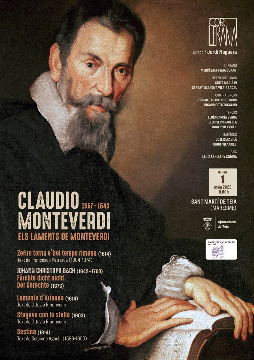 corlerania's tweet photo. Avui estrenem nou programa a l'església de Sant Martí de Teià a les sis de la tarda: «Els laments de Monteverdi». Us hi esperem a tots!!! https://t.co/mvtz6wQMJh