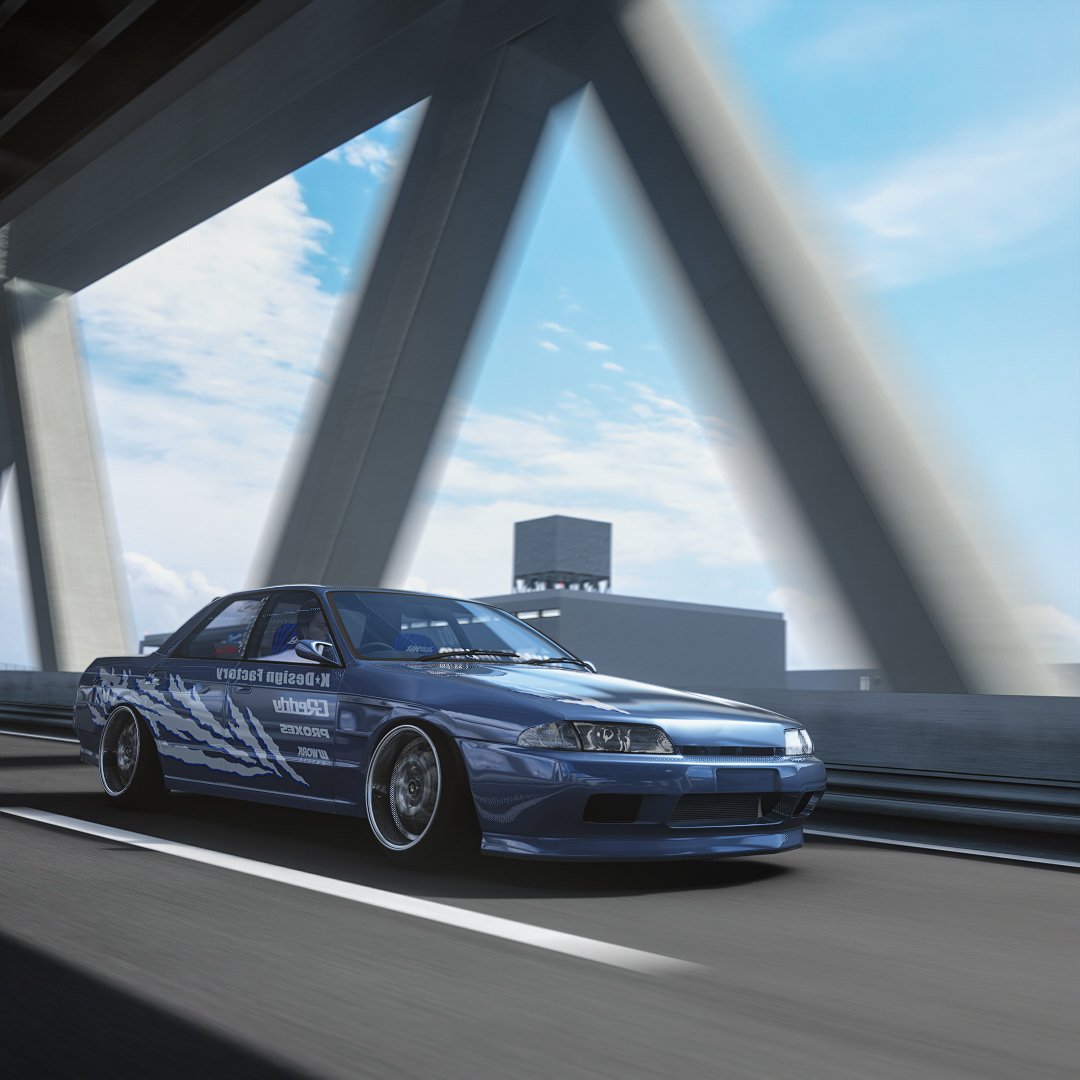 GetNuts_4649's tweet photo. 都内高速のC1をゆっくり走り���がら、グレーの日産R32 🚗💨がどこかクールな雰囲気を醸し出している。スタンスもばっちり決まっているこの車には、見る人を魅了する力がある✨

#nissan #nissanskyline #nissanr32 #gtr #fourdoorfreaks #r32 #assettocorsa #stancenation #assettocorsadrift https://t.co/JpUGiJO9yJ