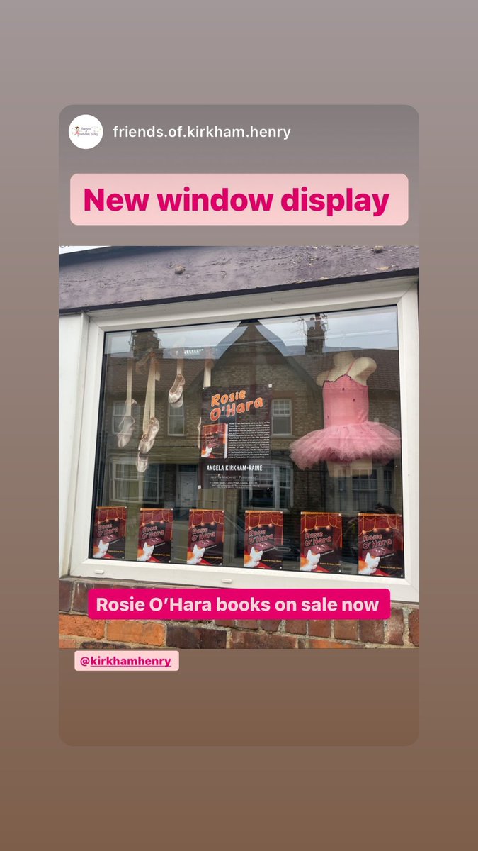 What a lovely surprise Friends of KH charity window display. Showing my newly publicised children’s book Rosie O’Hara. Available from Friends dance supplies, to order @BooksKemps @online #childrensbooks #illustratedbook #theatrecat