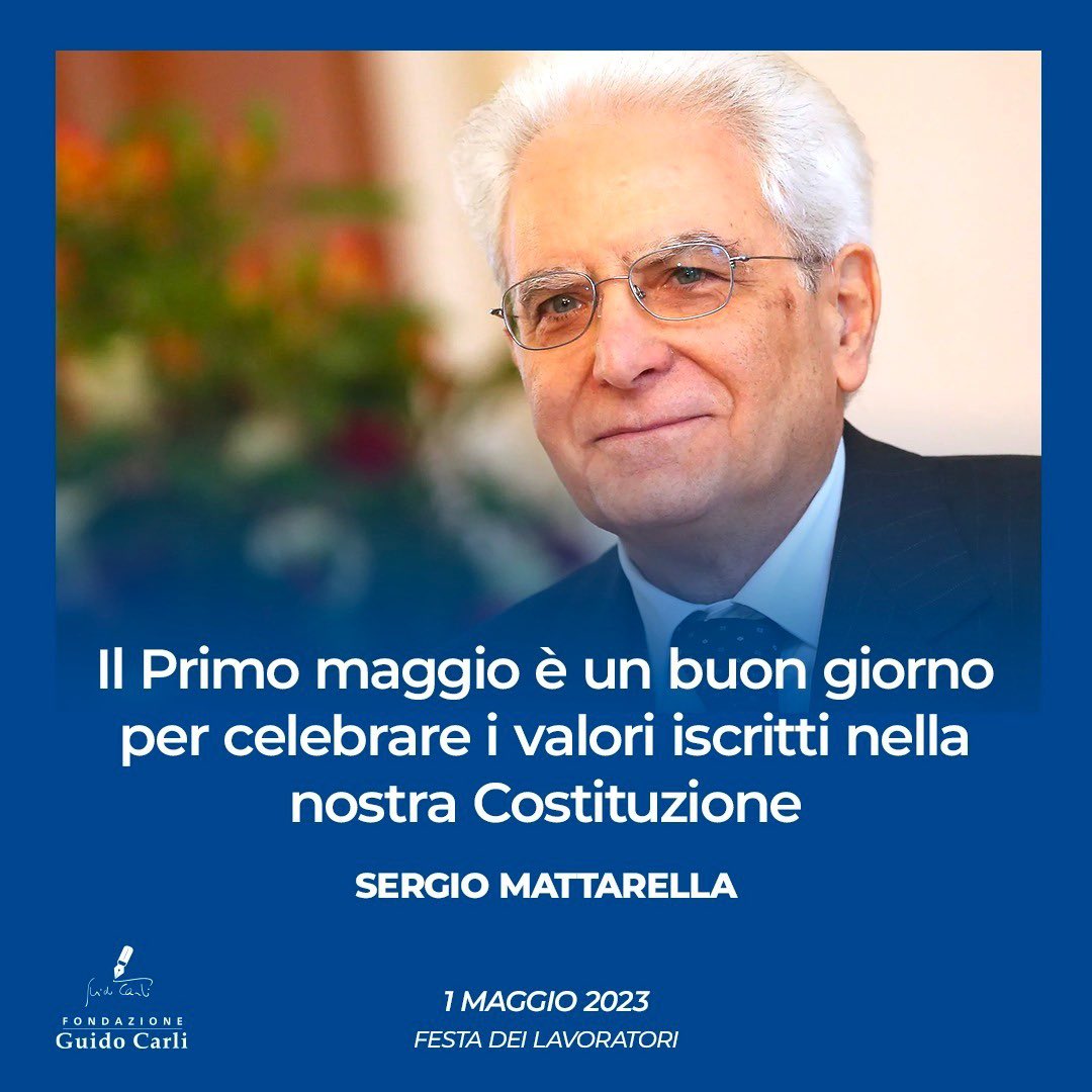 "Il Primo maggio è un buon giorno per celebrare i valori iscritti nella nostra #Costituzione. Valori che tocca a tutti noi fare vivere ogni giorno. Viva l'#Italia del #lavoro, viva la Repubblica"
Sergio #Mattarella

#1maggio #lavoratori #lavoro #diritti