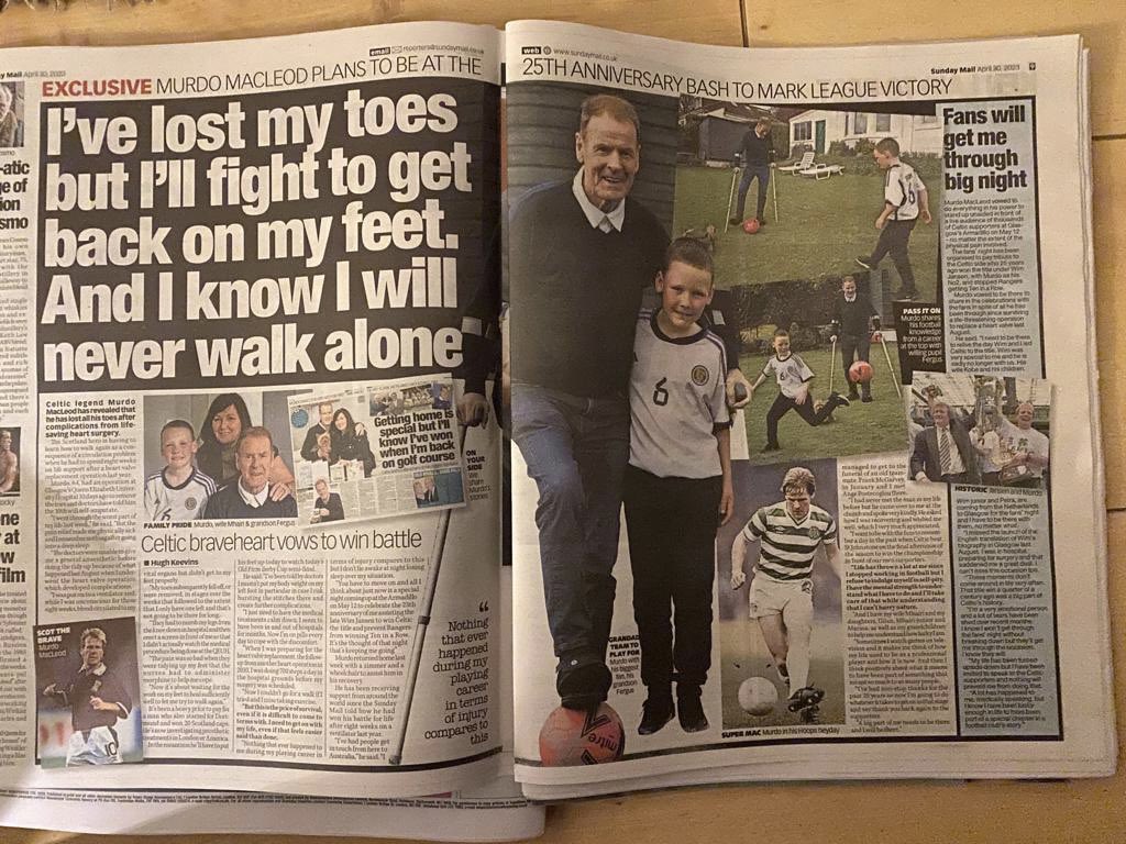 Article in yesterday’s Sunday Mail of our own Murdo MacLeod - we’re wishing him the very best from everyone at 1st Star and can’t wait to see him on May 12th. 

Buy your tickets: bit.ly/3fZYoHP 

#Celtic #CelticFC #CelticFootballClub #YoullNeverWalkAlone