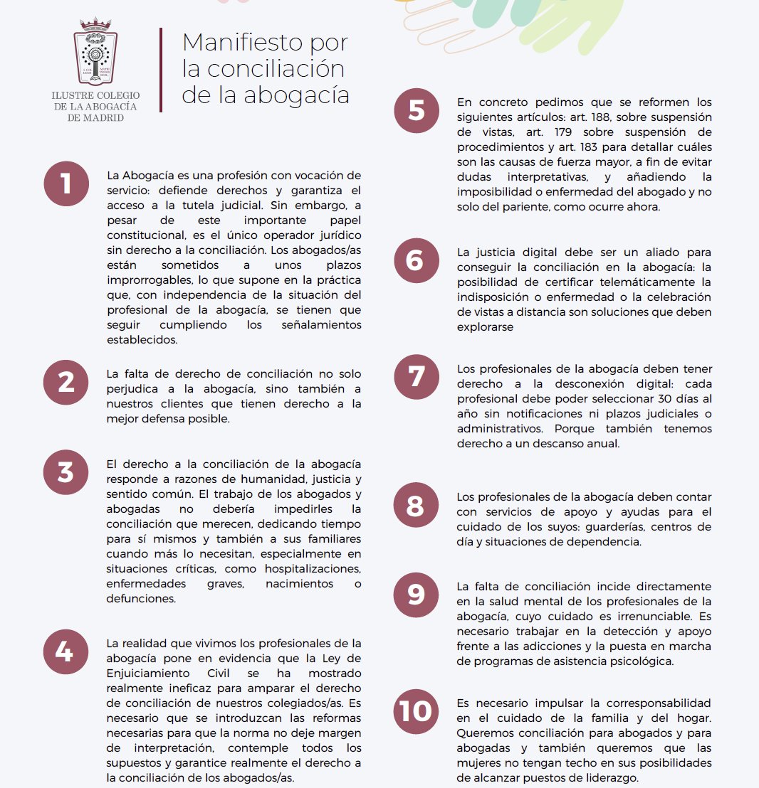 Eugenio Ribón (@eugenioribon) on Twitter photo Hoy 1 de mayo, en <a href="/icam_es/">Ilustre Colegio de la Abogacía de Madrid</a> ponemos en marcha la recogida de firmas del Manifiesto por la conciliación de la abogacía que llevaremos al <a href="/Congreso_Es/">Congreso</a> para que tu enfermedad o la de la los tuyos no te haga el único esclavo de un plazo o señalamiento rb.gy/eowl6 Hoy 1 de mayo, en <a href="/icam_es/">Ilustre Colegio de la Abogacía de Madrid</a> ponemos en marcha la recogida de firmas del Manifiesto por la conciliación de la abogacía que llevaremos al <a href="/Congreso_Es/">Congreso</a> para que tu enfermedad o la de la los tuyos no te haga el único esclavo de un plazo o señalamiento rb.gy/eowl6