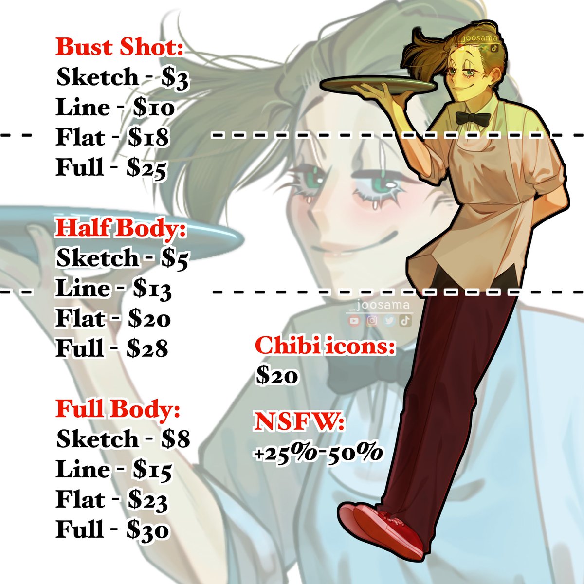 _joosama's tweet photo. COMMISSIONS OPEN!
#Commision #commisionsopen #openforcommission #art #CommissionSheet https://t.co/eGuw3W8IYk