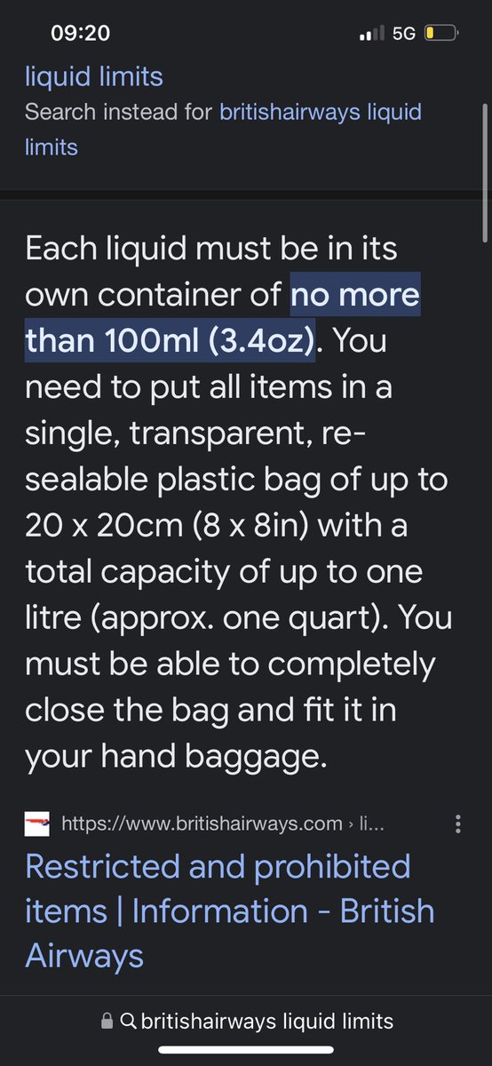 Nonlexic's tweet photo. @British_Airways  why then did your goons make my wife remove all her carefully packed  and measured toiletries in a ziplock bag and bin them? Dickheads https://t.co/nfgXe3PyEF