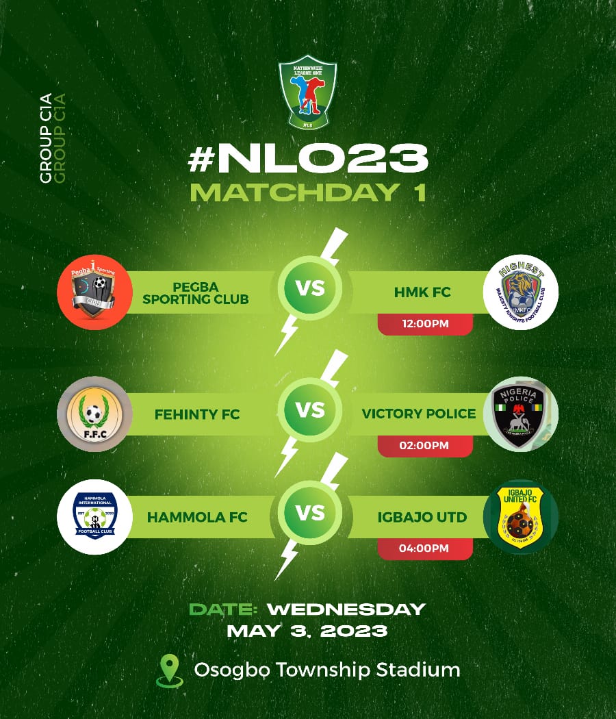 theNNLO's tweet photo. #NLO23 MatchDay One Group C1A Fixtures
#NLOIsBack https://t.co/pcb0O1AZxt
