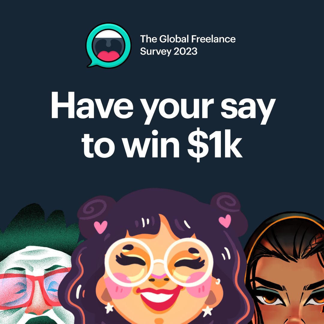 99designs's tweet image. Calling all #creatives 📣 have your say to WIN $1k! Take the 2023 Global Freelance Survey now. Share your unique perceptive and tell us what life is like as a #freelancer for your chance to win 💰
surveymonkey.com/r/VYBJNKT #designwithoutborders