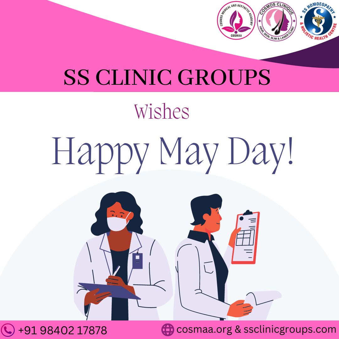 SS CLINIC GROUPS wishes Happy May day!

'Work is no disgrace; the disgrace is idleness.' - Greek proverb

#LabourDay #MayDay #skincare #beautyschool #beauty #cosmetology #hair #makeup #skincare #beautyacademy #cosmetologystudent #beautytraining #hairstylist #makeupartist