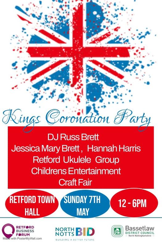 NorthNottsBC's tweet photo. Fun for all the family, #coronation celebrations in #Retford on Sunday, 7th May 2023.
#VisitNorthNotts #LoveNorthNotts https://t.co/tGTr80mRz3