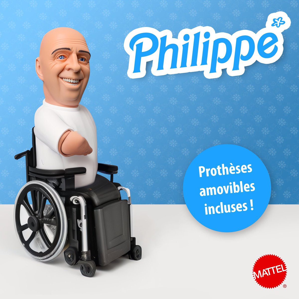 La_Pollice's tweet photo. En ce #1erMai , Mattel dévoile Philippe , sa nouvelle #Barbie en situation de handicap . https://t.co/vnmJPNLuUZ