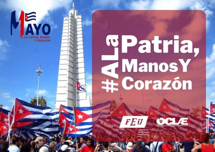 1 de mayo, día Internacional del Proletariado ✊🏻

¡Luchar, vencer, sentir y demostrar!

¡VIVA EL 1 DE MAYO!     
#ALaPatriaManosYCorazon
✊🏻❤️🇨🇺