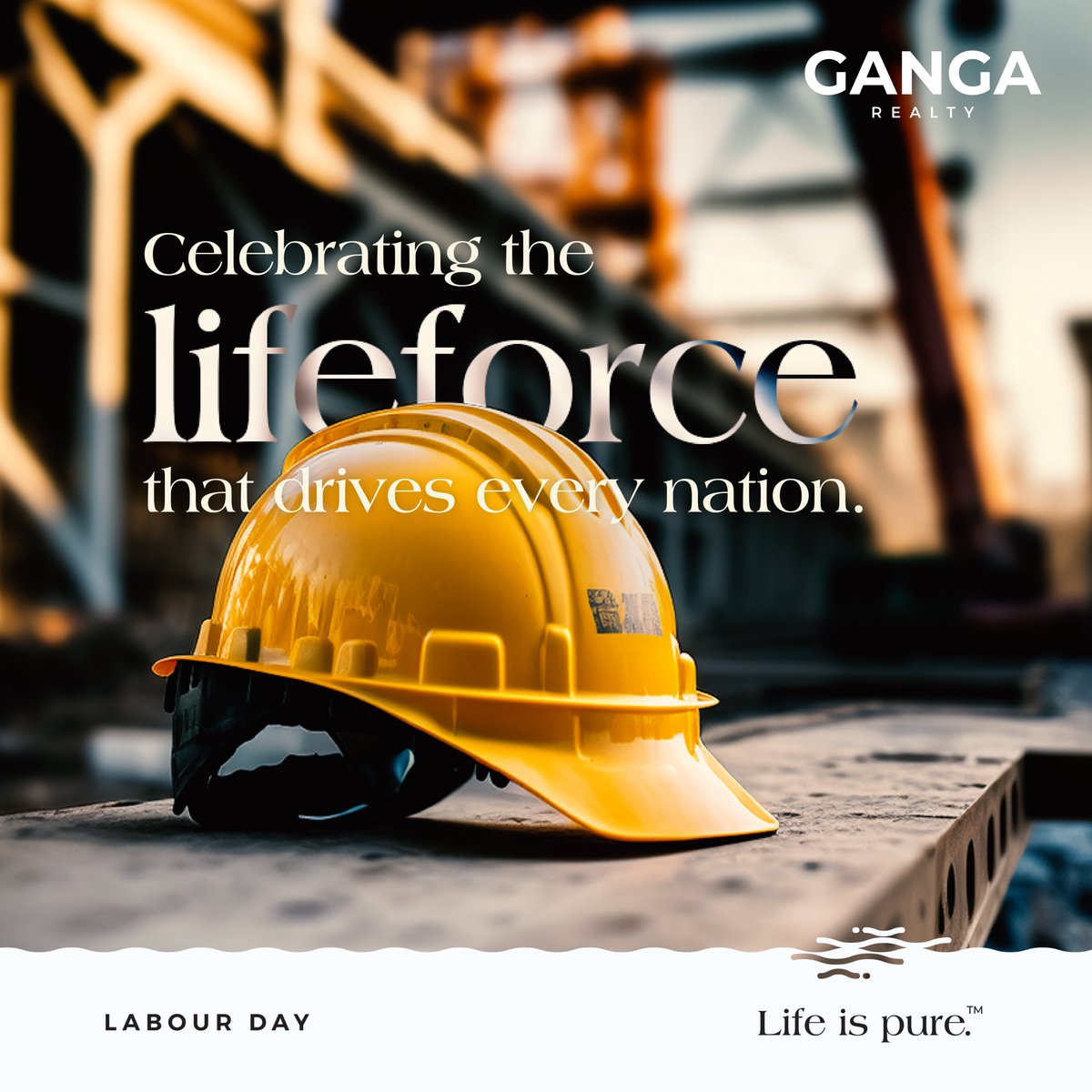 Uplifting the nation on their shoulders and ushering the skyline of tomorrow, we salute the workforce building the future, one brick at a time.

#LabourDay #GangaRealty #Lifeispure #labourday #labourday2023 #Labour