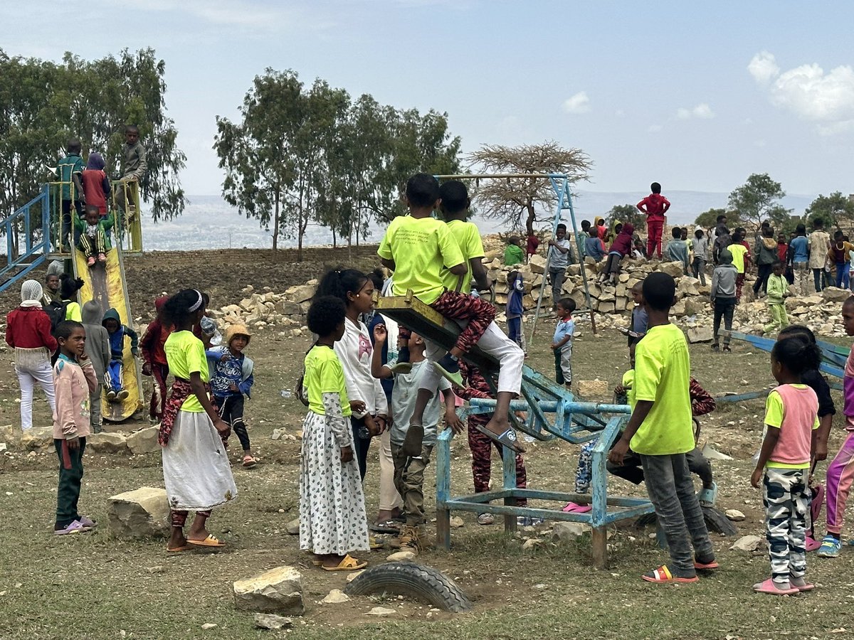 ProfKindeya's tweet photo. Despite the challenges, we have launched today schooling at Harena Elementary School #Tigray! This school was used as a camp by the Eritrean army for many months & destroyed everything. There is nothing inspiring than seeing children back to school. We call up on everyone’s support. #BringTigrayChildrenBackToSchool