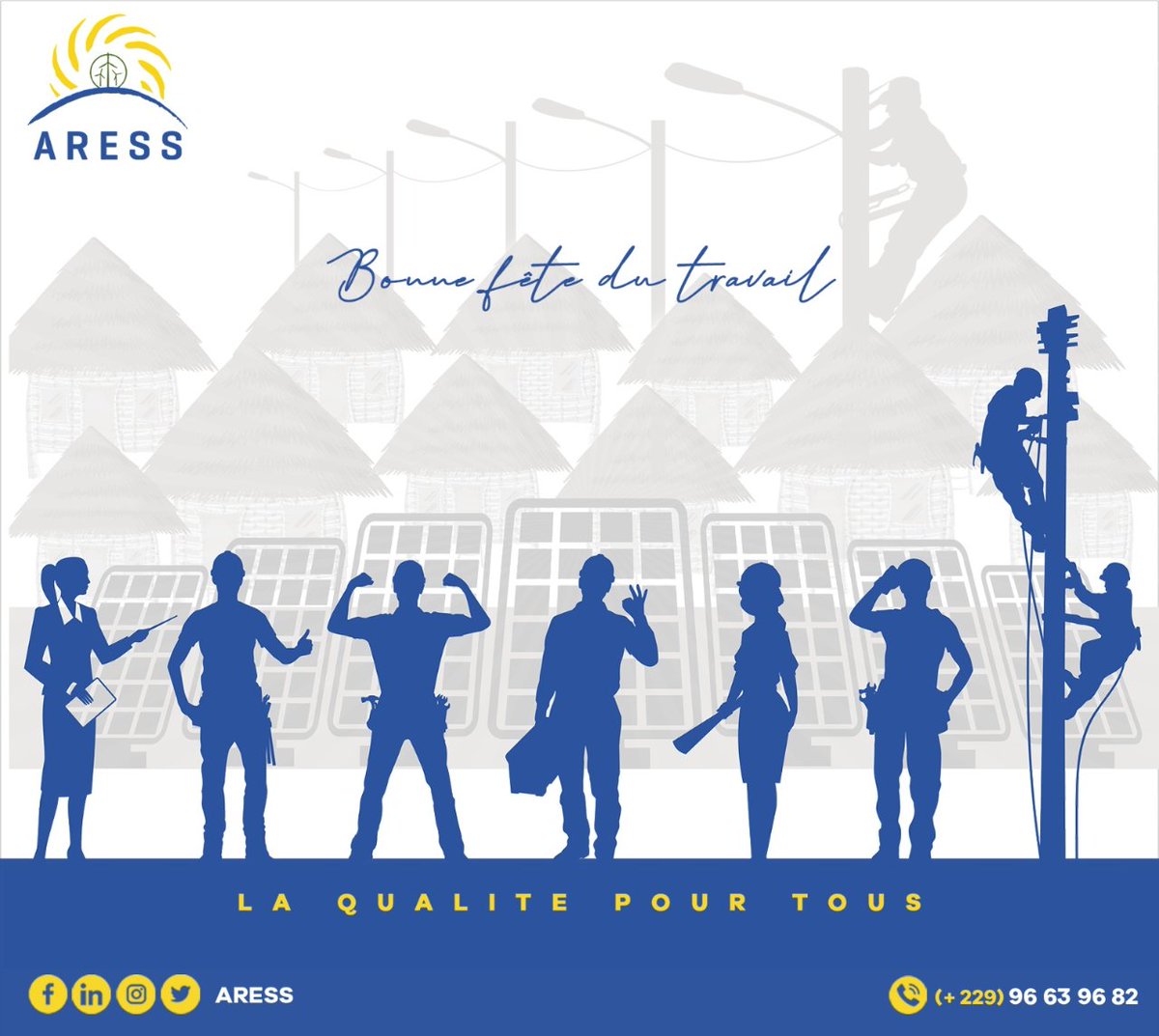 A vous tous, votre mérite est reconnu, nous vous souhaitons une excellente fête.
#fetedutravail #excellence #labeur #energierenouvelable #aress #laqualitepourtous
