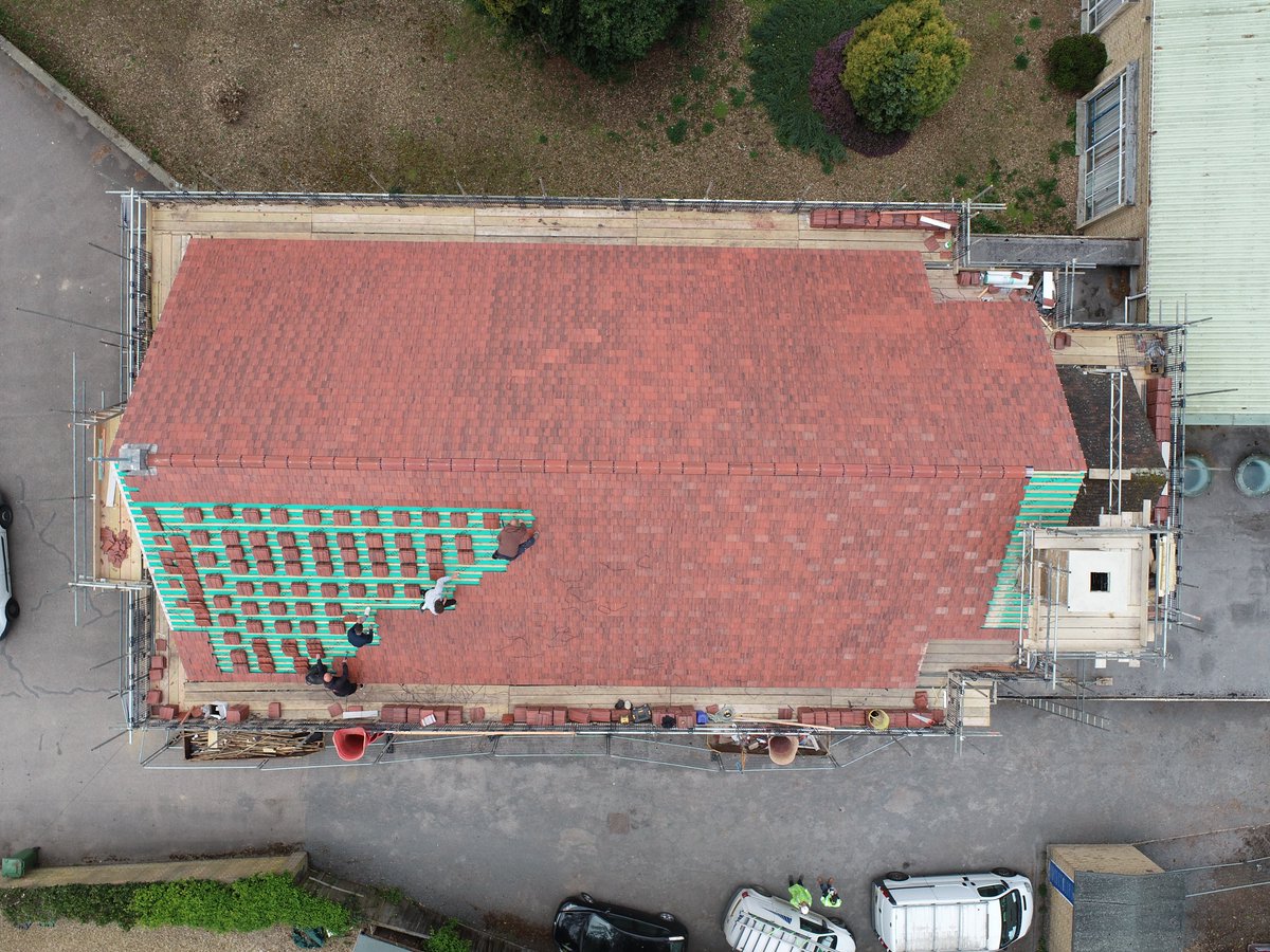 Works are well underway on the re-roofing of this 1950s built Methodist Church in Outwell. The main pitched roof is now almost complete with <a href="/proctorgroup/">A Proctor Group Ltd.</a>'s Roofshield and <a href="/MarleyLtd/">Marley</a>'s rustic Ashmores.

Keep an eye out for further updates in the coming weeks. #ReRoofing