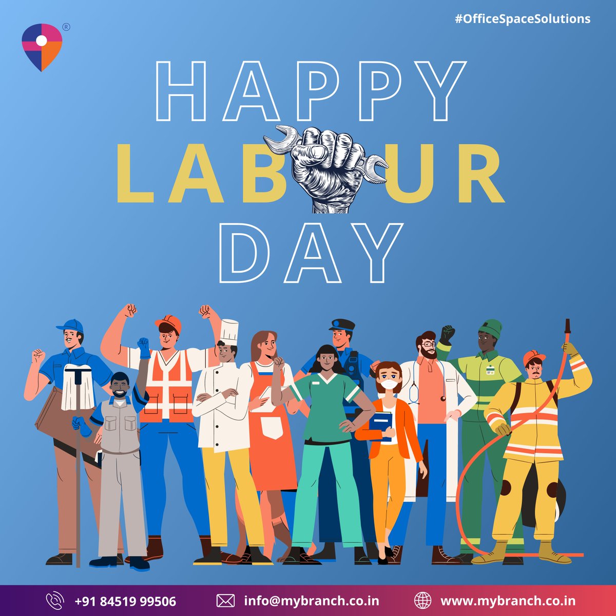 mybranchlive's tweet photo. Wishing the workforce, the backbone of our economy, a very Happy #LabourDay2023.
Honouring all your efforts and dedication to your livelihood on this special day.

#LabourDay #MayDay #coworking #officespacesolutions #MyBranch https://t.co/0dTWjAOP4C