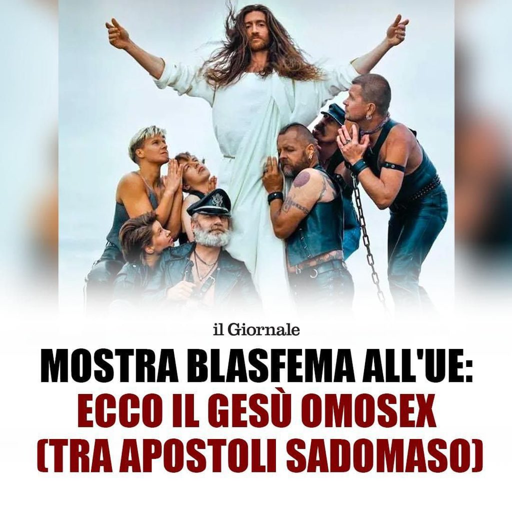 DSantanche's tweet image. La produzione artistica deve sicuramente essere libera, ma che in una mostra, in una sede istituzionale europea, si manchi di rispetto alla sensibilità religiosa di milioni di persone, non è accettabile