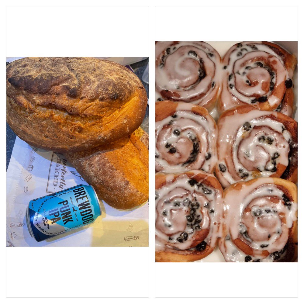 lmf84's tweet image. Fridays done right in college!

Ale bloomers and Chelsea buns! 

#student #baker #scratchbaking