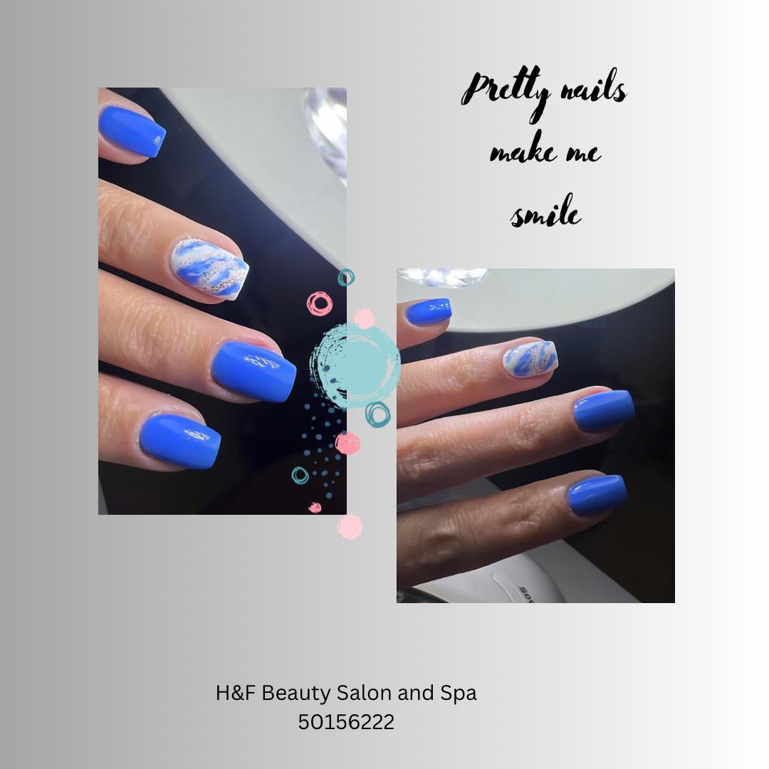 Pretty nails make us smile💙.

#nails #marblenails #nailart 
#dohaqatar #dohasalon