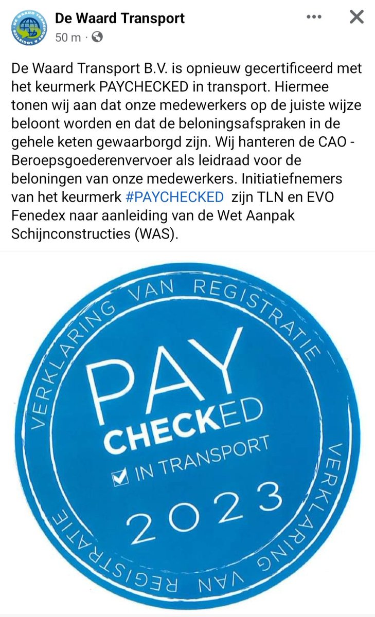 routier1976's tweet photo. En ondertussen een Litouwse schijnconstructie er op na houden. Dit geeft aan dat dit keurmerk werkelijk niets waard is @dewaardtrans #paychecked https://t.co/dhROrKlPNK