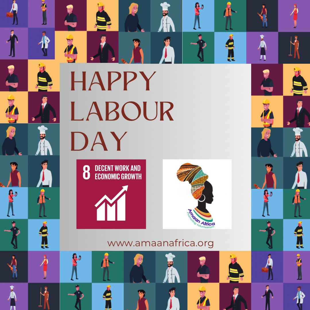 AmaanAfrica's tweet photo. Happy Labour Day to all those working Decent Jobs for Sustainable Development Growth. #labourday #may1 #africa #cameroon #ecomconnect #wyfei2030 #sdg #amaanafrica #amaandigital #amaanreservesltd #work #day #monday #happy #decent #volunteerism #community #legacy #afcfta #labour https://t.co/DmiXbHpnZ2